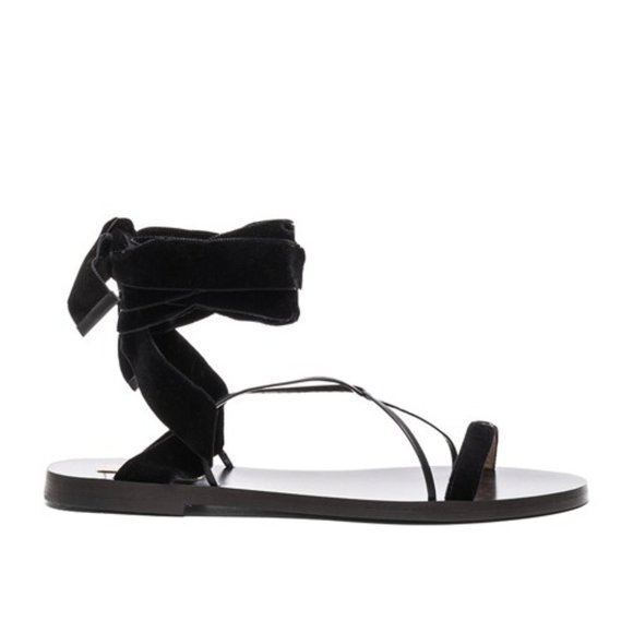 Valentino Garavani Shoes - Valentino Velvet Tie Sandals - Size 40 EU